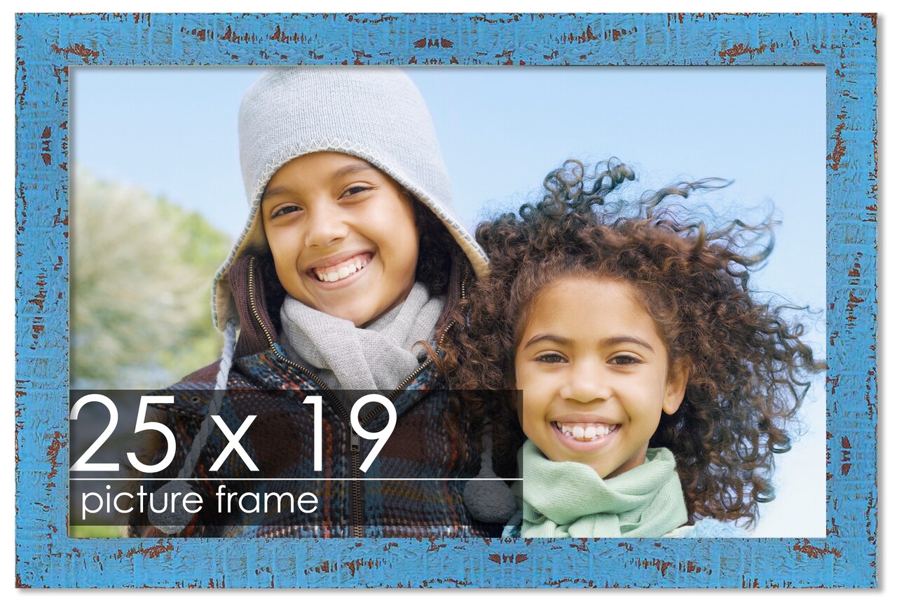 Shabby Chic Blue Picture Frame - UV Acrylic, Backing Board, Hanging Hardware Included